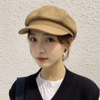 【Acorn 橡果】韓系復古保暖貝蕾帽畫家帽棒球帽鴨舌帽遮陽帽1841(土黃)