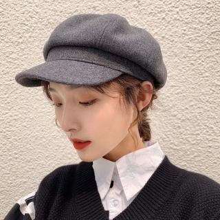 【Acorn 橡果】韓系復古保暖貝蕾帽畫家帽棒球帽鴨舌帽遮陽帽1841(麻灰)