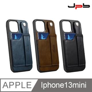 【JPB】iPhone13 mini 5.4吋 皮質插卡環扣防摔手機保護殼