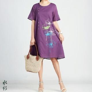 【水衫】棉質采卉長版洋裝三件組(J03-08)