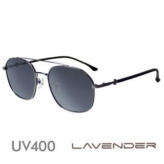 【Lavender】雙槓金屬十字雕刻鏡腳-迷霧灰J3196-C2(偏光太陽眼鏡)