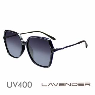【Lavender】時尚幾何高雅小水鑽鏡腳 神秘黑紫 12140-C1(偏光太陽眼鏡)