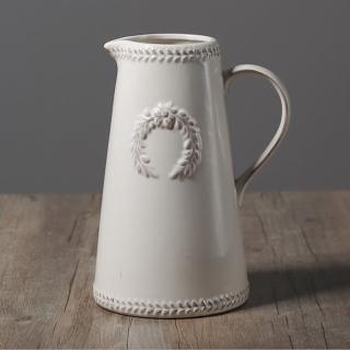 【JEN】北歐簡約創意浮雕麥穗陶瓷花瓶花器工藝品桌面擺飾居家裝飾高17cm(壺型)
