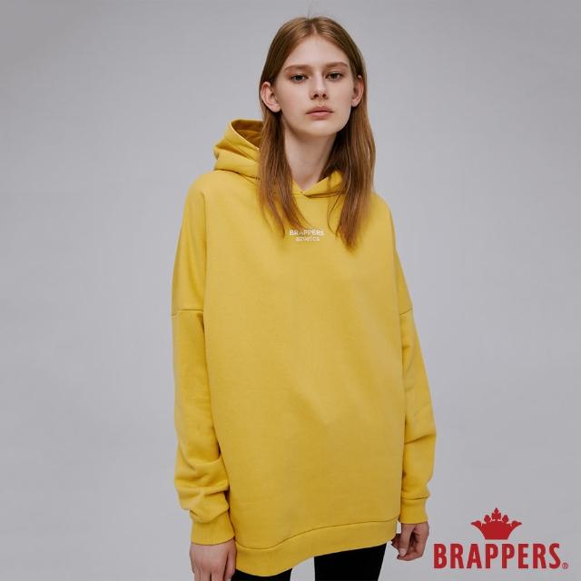 【BRAPPERS】女款 Wellbe系列-簡約字母寬鬆連帽上衣(黃)