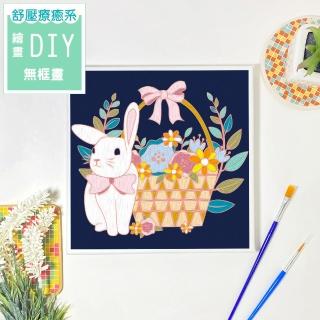 【印花美術社】香氛舒壓療癒手繪布好塗顏料組-兔子與花藍