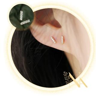 【NANA】娜娜 極簡風時尚一字水鑽耳環(耳環)