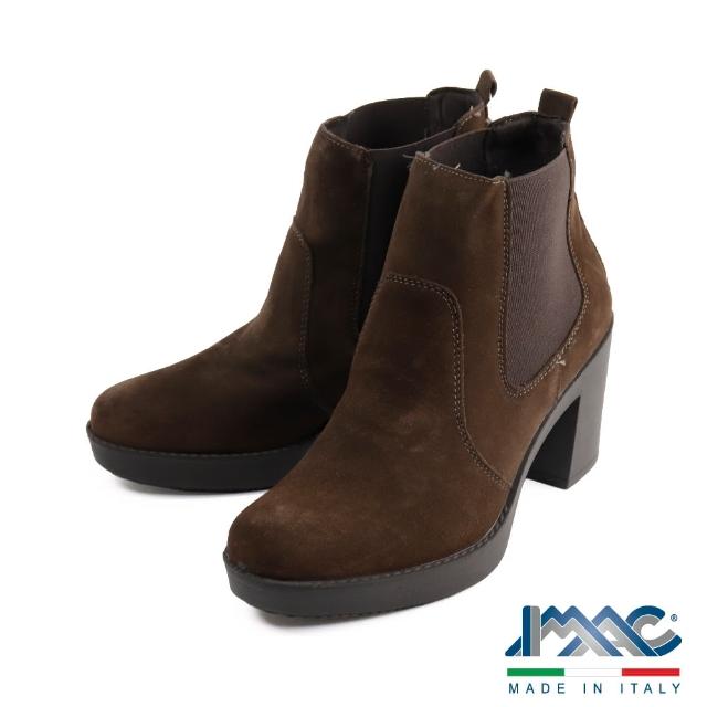 【IMAC】經典時尚麂皮切爾西短靴 深棕色(606141-DBR)