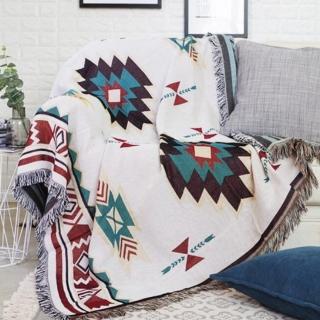 【May shop】北歐幾何圖案網紅加厚雙面沙發毯子沙發巾床單毯