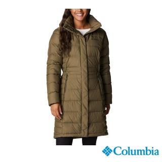 【Columbia 哥倫比亞 官方旗艦】女款-金鋁點極暖600羽絨長版外套-橄欖綠(UWR51090OL / 金鋁點極暖 .羽絨)