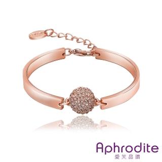 【Aphrodite 愛芙晶鑽】經典歐美款小鑽球造型美鑽手環(玫瑰金色)
