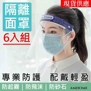 【Amhome】歐美成人透明防飛沫防疫防護面罩#109768現貨+預購(超值6入組)