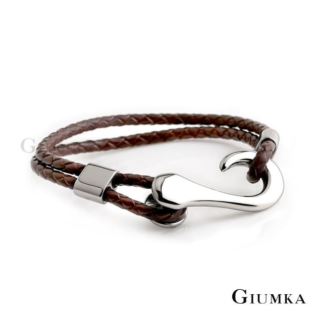 【GIUMKA】男手鍊．皮革編織．魚鉤頭(新年禮物)
