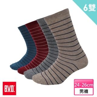 【BVD】6雙組-細條紋男襪(B207襪子-男襪)