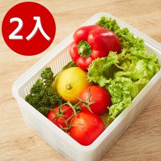 【簡單樂活】大當家抗菌保鮮盒4.5L-2入(生鮮 保鮮 收納 備菜 料理 抗菌 防霉 無毒 瀝水)