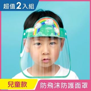 【iRoom 優倍適】全面防疫*防飛沫防霧隔離防護面罩-頭戴式兒童款(超值2入)