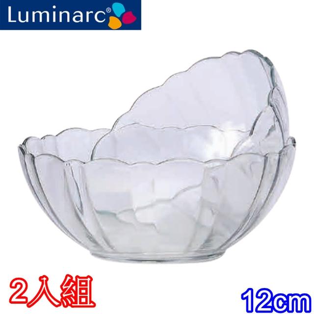 【Luminarc 樂美雅】強化玻璃蓮花造型沙拉碗12cm(二入組)