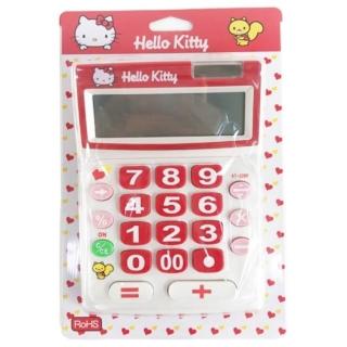 【小禮堂】Hello Kitty大按鍵計算機 《紅愛心款》(平輸品)