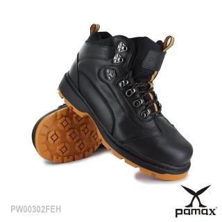 【PAMAX 帕瑪斯】帥氣風格防滑安全工作靴/反光設計/頂級氣墊(PW00302FEH 黑 / 男)