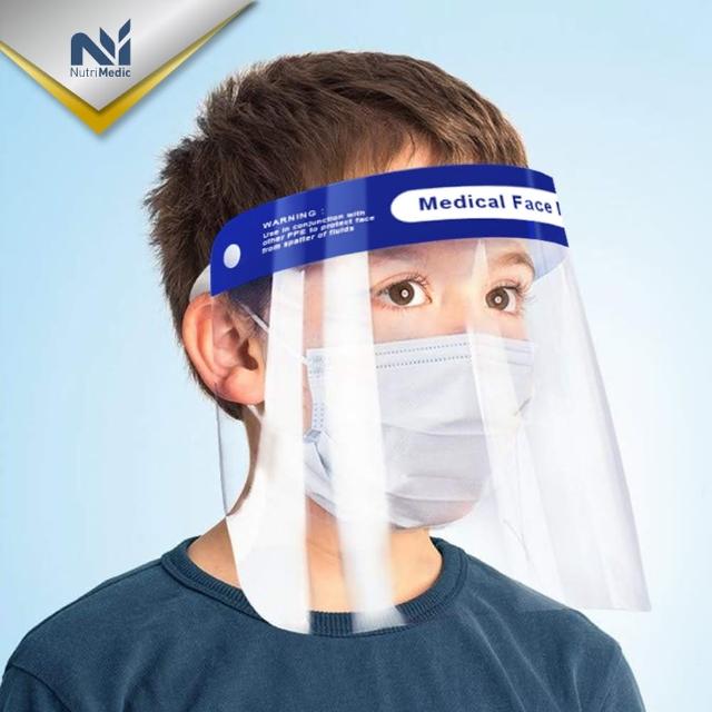 【Nutri Medic】兒童全透明防護隔離舒適面罩*20入(防疫防飛沫噴濺風塵防起霧FDA蛾眼屏拋棄式隨身)