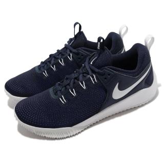 【NIKE 耐吉】排球鞋 Zoom Hyperace 2 男鞋 氣墊 避震 包覆 支撐 運動訓練 深藍 白(AR5281-400)