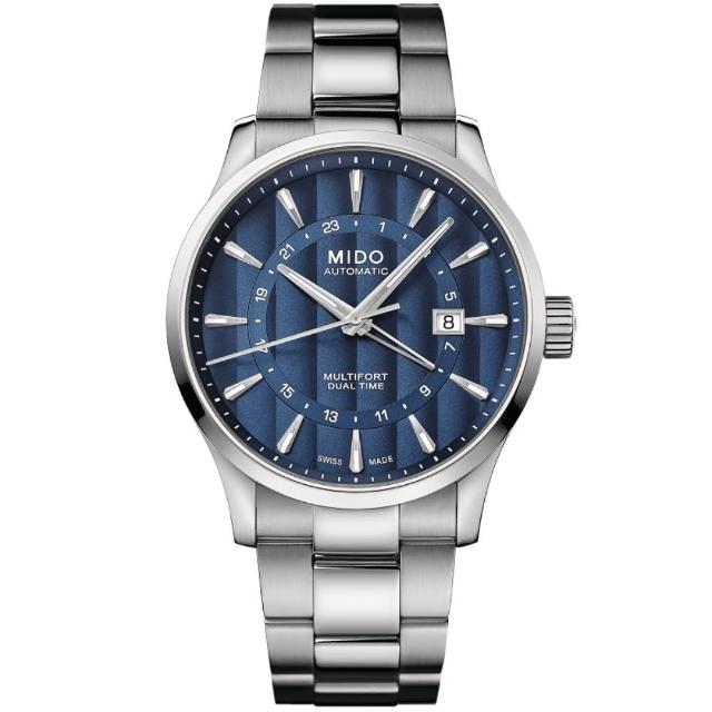 【MIDO 美度】MULTIFORT GMT 先鋒系列 雙時區顯示 機械腕錶 母親節 禮物(M0384291104100)