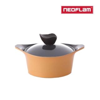 【NEOFLAM】韓國製Aeni系列24cm湯鍋-珍珠橘色(IH爐適用/不挑爐具/含玻璃蓋)