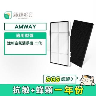 【綠綠好日】適用 Amway 安麗 逸新空氣清淨機二代(HEPA抗敏濾芯 蜂巢顆粒活性碳)
