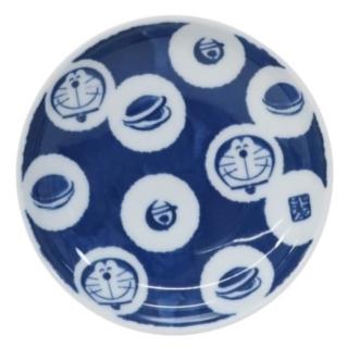 【小禮堂】哆啦A夢 日本製 圓形陶瓷碟 《藍滿版款》(平輸品)