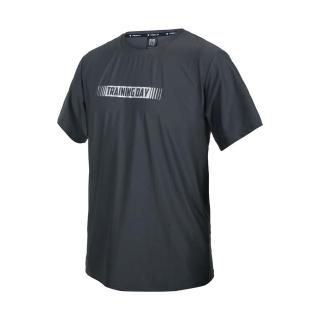 【FIRESTAR】男彈性印花圓領短袖T恤-慢跑 路跑 涼感 上衣 反光 灰銀(D1737-15)