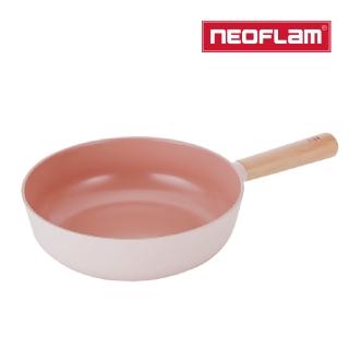 【NEOFLAM】韓國製FIKA系列 26cm 鑄造炒鍋-PINK(IH、電磁爐適用)