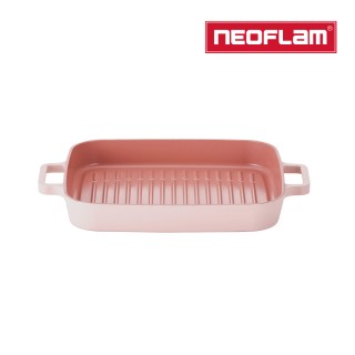 【NEOFLAM】FIKA系列 28cm 鑄造方形烤盤-PINK(IH爐可用鍋)