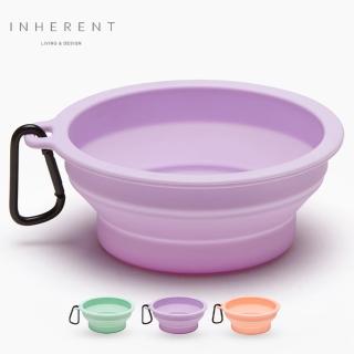 【Inherent】馬卡龍折疊輕便碗 毛小孩 寵物摺疊碗 寵物碗 狗碗 果凍粉