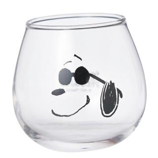 【小禮堂】SNOOPY 史努比 日本製 無把玻璃杯 《透明墨鏡款》(平輸品)