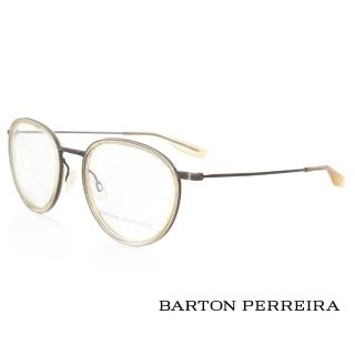 【Barton Perreira】美國好萊塢 金屬雕紋透明圓框光學眼鏡(透明 CORSO CHA/PEW)
