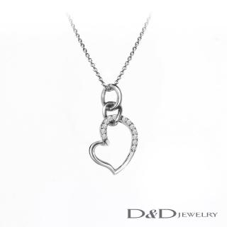 【D&D JEWELRY】LOVE 連結 天然鑽石項鍊(18K)