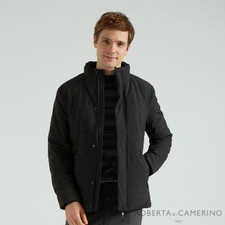 【ROBERTA 諾貝達】秋冬男裝 合身版 柔暖的觸感 厚鋪棉夾克(黑)