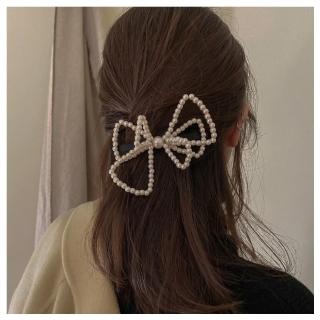 【HaNA 梨花】韓國女明星著用蝴蝶結珍珠．甜美立體髮夾