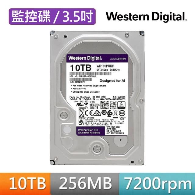 【WD 威騰】紫標 10TB 監控專用 3.5吋 SATA硬碟(WD101PURP)