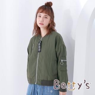 【betty’s 貝蒂思】率性軍風織帶飛行外套(軍綠)