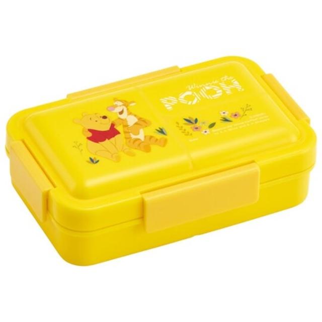 【小禮堂】Disney 迪士尼 小熊維尼 方形微波便當盒 抗菌便當盒 四扣便當盒 保鮮盒 550ml Ag+ 《黃 朋友》