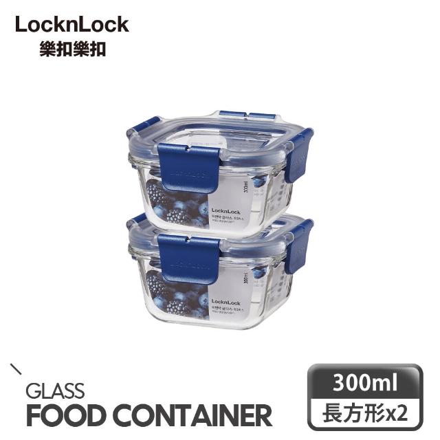 【LocknLock 樂扣樂扣】頂級透明耐熱玻璃保鮮盒300ml(正方形/雙入)