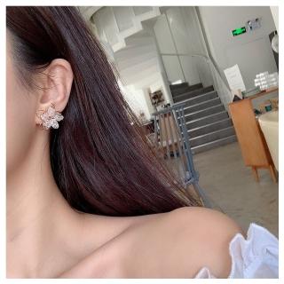 【HaNA 梨花】耳針/耳夾款韓國手工鏤刻金線．水晶串花朵耳環