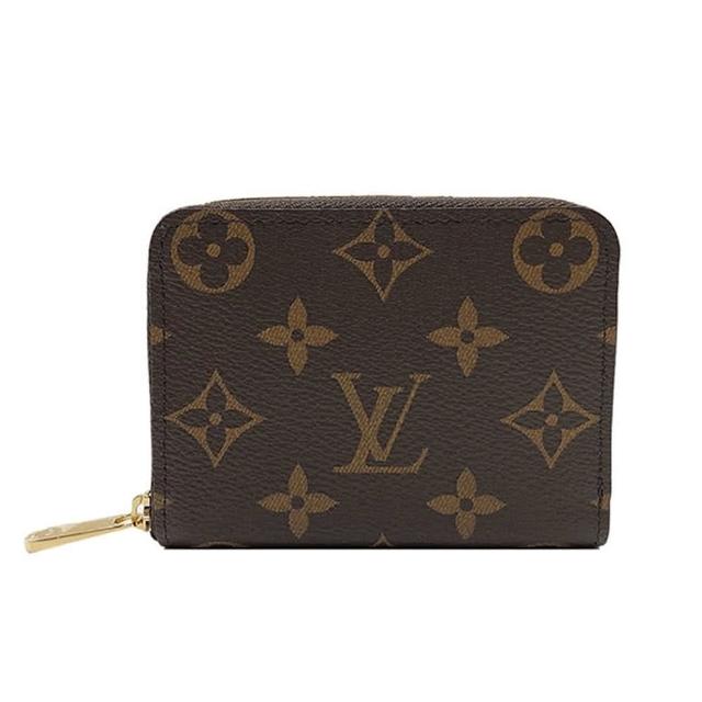 【Louis Vuitton 路易威登】Monogram帆布拉鍊零錢包(M60067-咖)