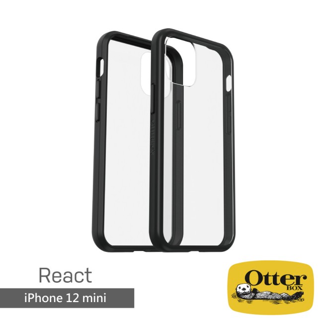 【OtterBox】iPhone 12 mini 5.4吋 React輕透防摔殼(黑)