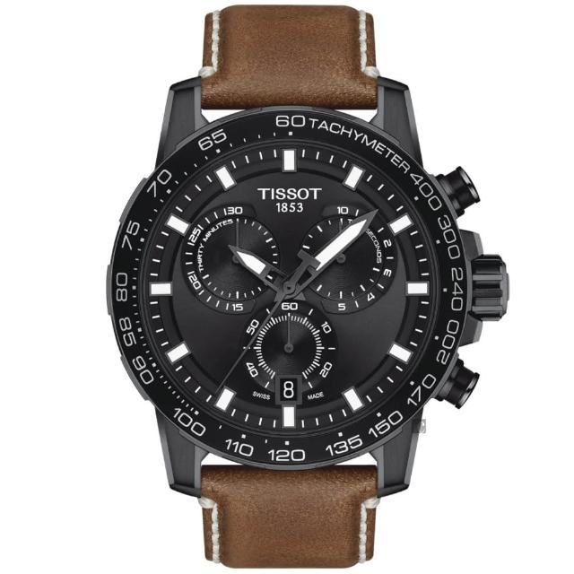 【TISSOT 天梭】Supersport 三眼計時手錶-45.5mm 送行動電源(T1256173605101)