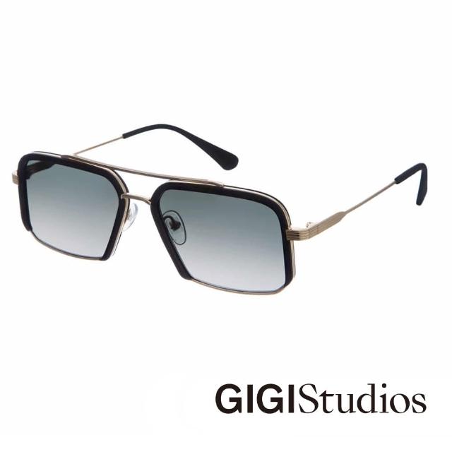 【GIGI Studios】個性飛行員偏光太陽眼鏡(黑 - HENDRIX-6531/1)