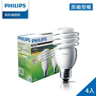 【Philips 飛利浦】24W 螺旋省電燈泡 4入組(PR920/PR921)