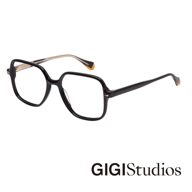 【GIGI Studios】閃耀精緻方形光學眼鏡(黑 - KIM-6570/1)