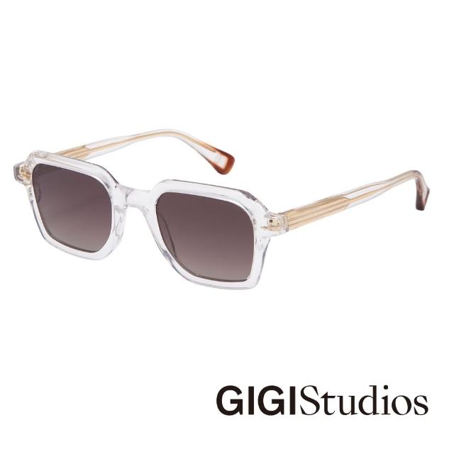 【GIGI Studios】立體典雅方框偏光太陽眼鏡(透明 - PARSONS-6559/8)