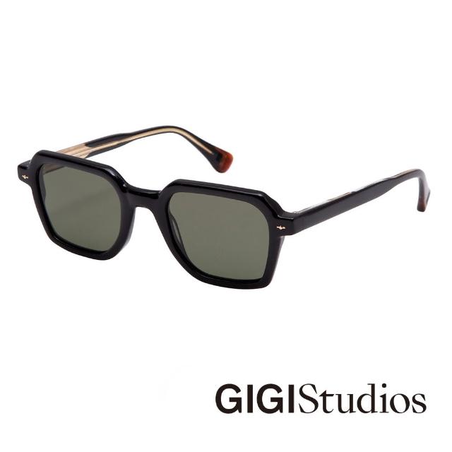 【GIGI Studios】立體典雅方框偏光太陽眼鏡(黑 - PARSONS-6559/1)